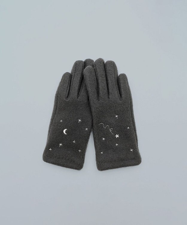 ORuKuBET 夜空刺繍ジャージグローブ(KIDS)【タッチパネル対応】 ダークグレー