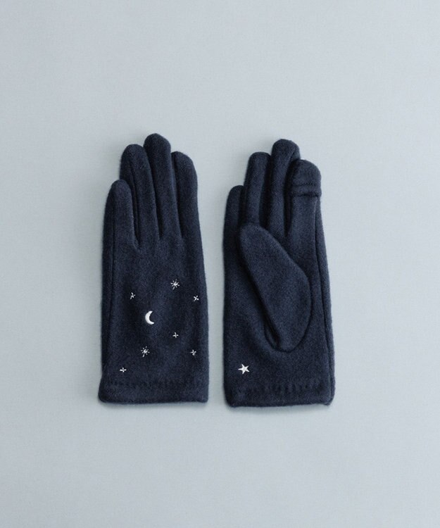 ORuKuBET 夜空刺繍ジャージグローブ(KIDS)【タッチパネル対応】 ネイビー
