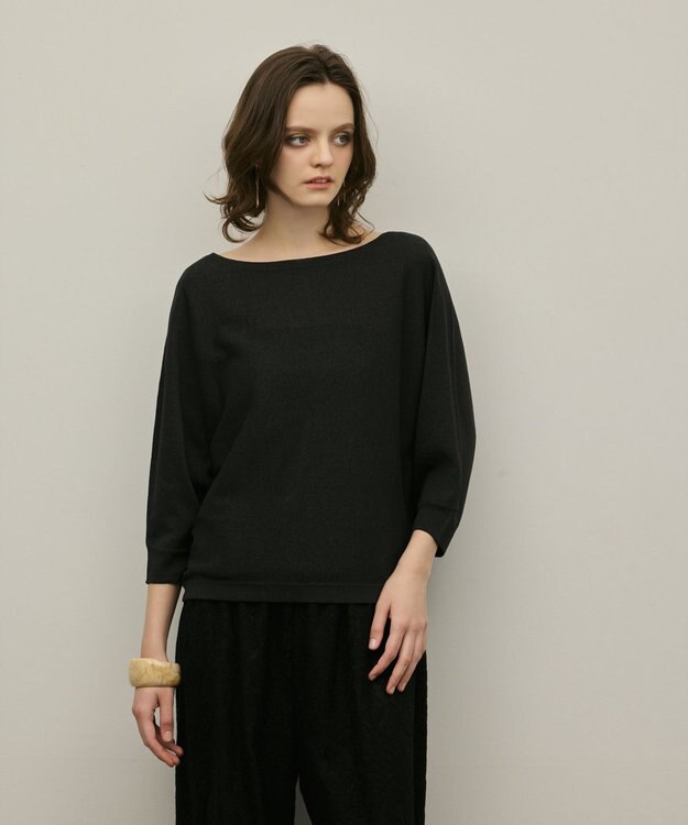 GRACE CONTINENTAL ドルマンニットトップ ブラック