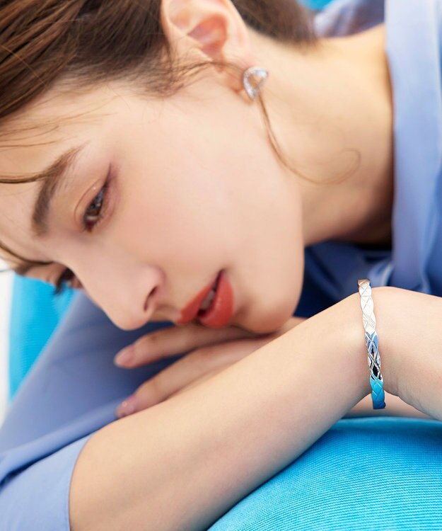 Tiaclasse キルトパターンバングル シルバー