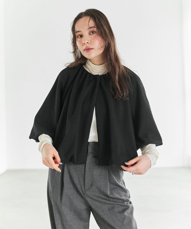 #Newans 【セレモニーにも/洗濯機可】バルーンヘムライトブルゾン​ ブラック