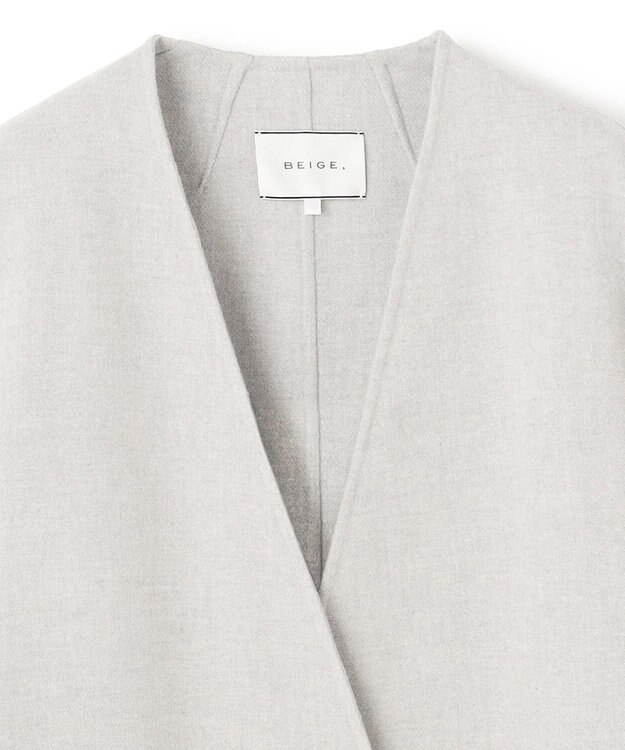 BEIGE， 【Oggi 2月号掲載】GRASSE / ストール付きリバーロングコート L Gray