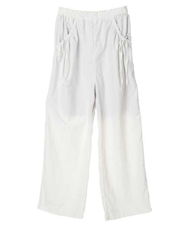 earth music&ecology サイドリボンラインパンツ（Ｏｆｆ　Ｗｈｉｔｅ） Off White