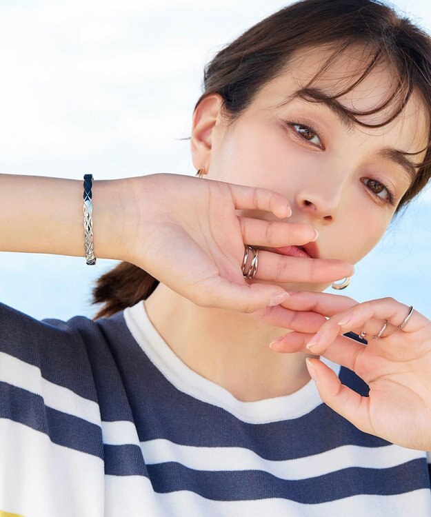 Tiaclasse キルトパターンバングル シルバー