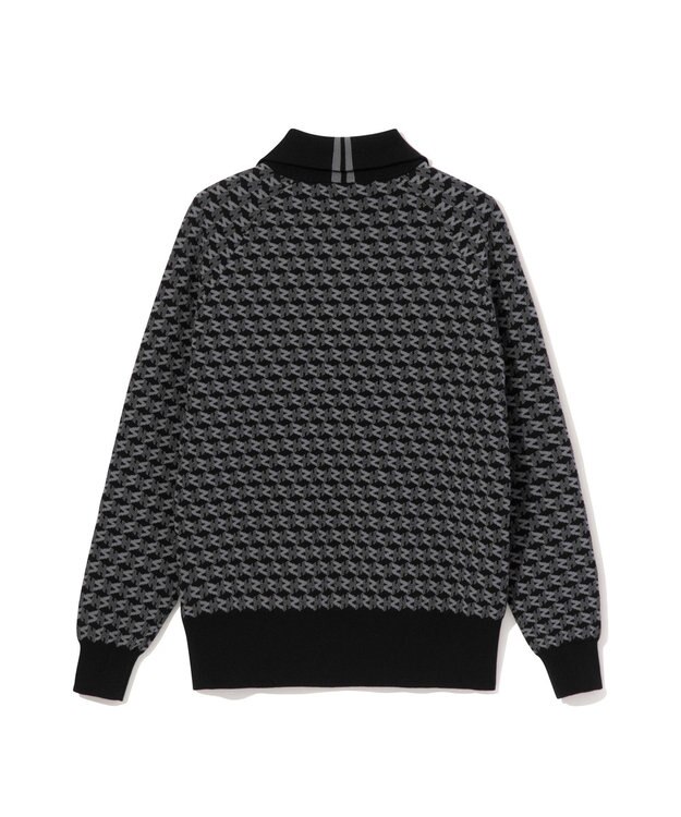 ZERO HALLIBURTON 【セットアップ可能】 モノグラム柄 ハーフジップニット ZHG-W5A4b 85137 ブラック