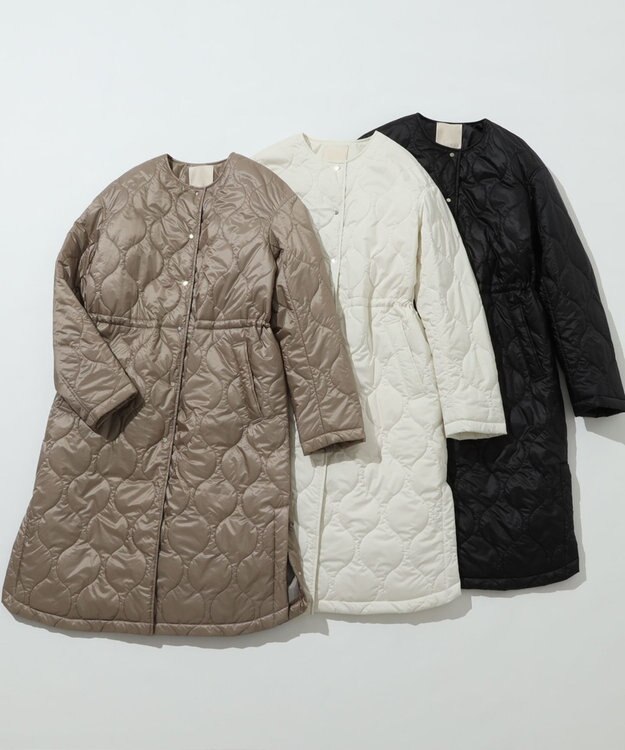 自由区 【Sサイズ有・洗える】ライトキルト 中綿コート (検索番号:JJ24) ブラック系