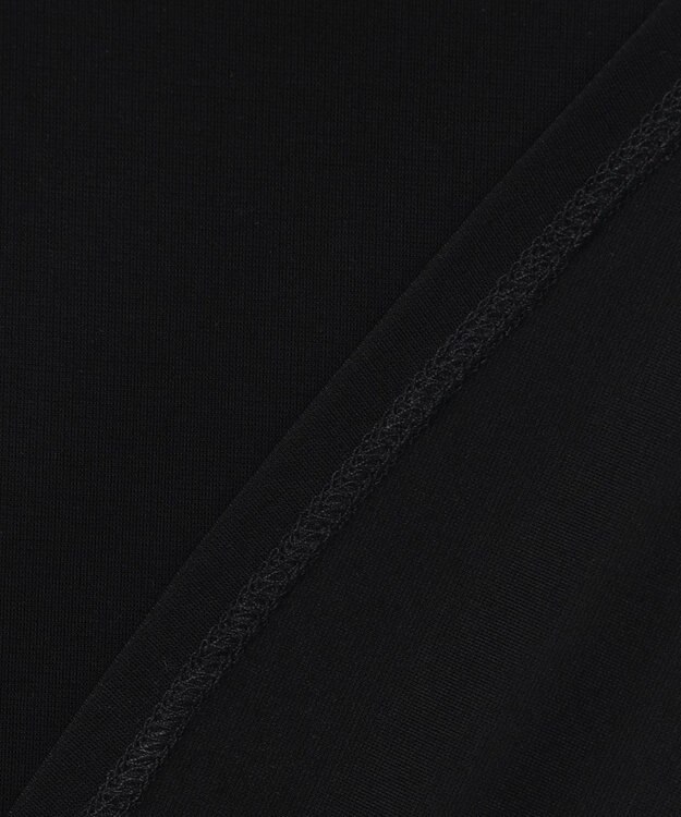 自由区 【XSサイズ~/洗える】ドレーピーポンチフレンチスリーブ カットソー ブラック系