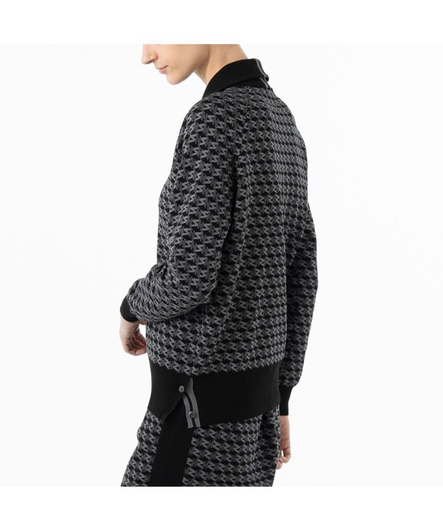 ZERO HALLIBURTON 【セットアップ可能】 モノグラム柄 ハーフジップニット ZHG-W5A4b 85137 ブラック