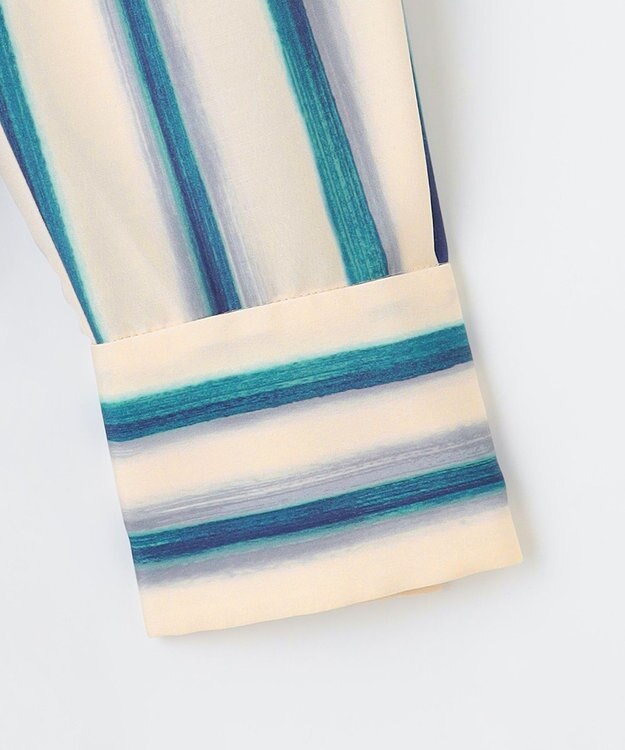 自由区 S 【カタログ掲載・洗える】ストライププリント ワンピース ブルー系ストライプ