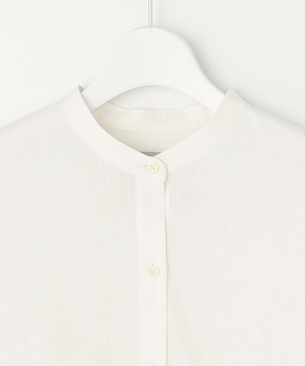 UNFILO 【GISELe 6月号掲載/洗える】リネンレーヨンバンドカラーシャツ オフ