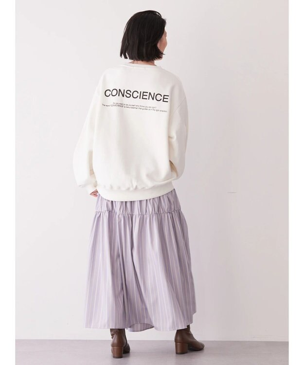 AMERICAN HOLIC デザインスリーブロゴスウェット Off White