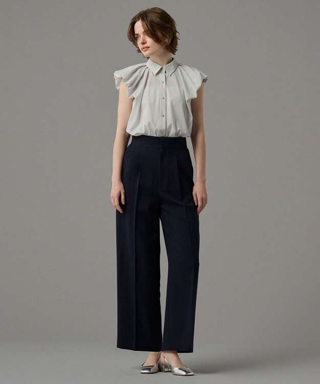 uncrave 【新色追加・洗濯機洗い可】シアー タックスリーブブラウス（uncrave STANDARD） アイスグレー