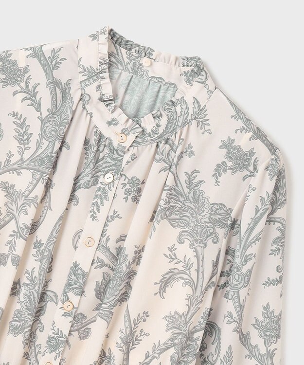 GRACE CONTINENTAL サラサプリントリボン付ワンピース ブラック