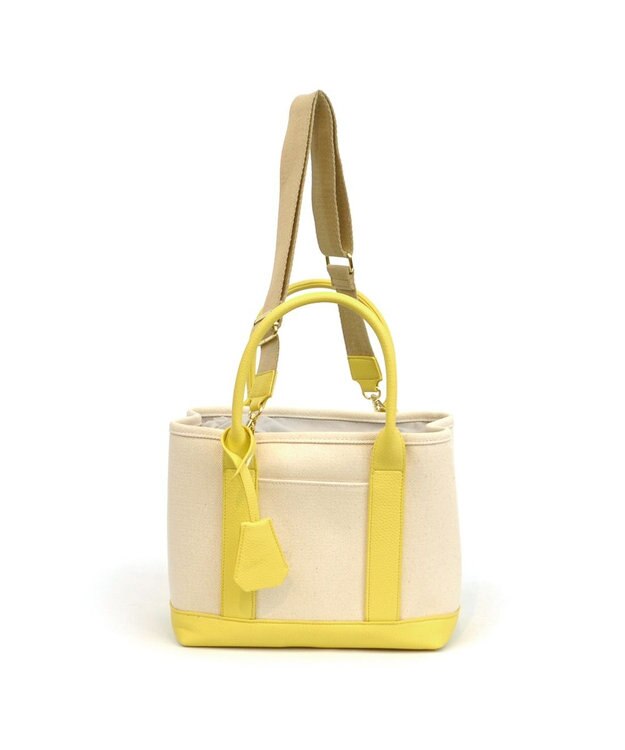 UNBILLION cachecache ショルダー付きパーテーションキャンバストートL ライトイエロー