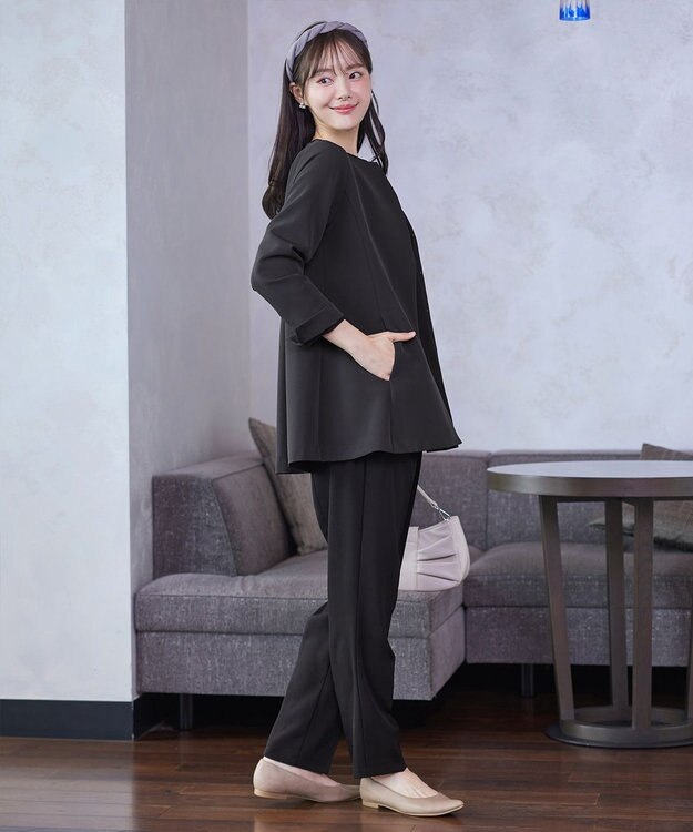 Tiaclasse バックフレアロングジャケット チャコールグレー