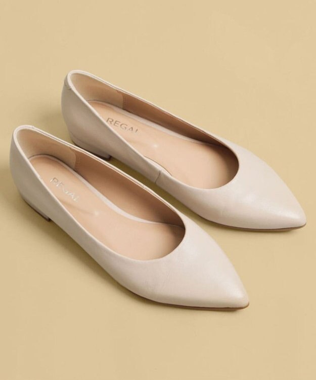 REGAL FOOT COMMUNITY 【リーガルレディース】F37R ポインテッドトウフラットシューズ フラットシューズ アイボリー