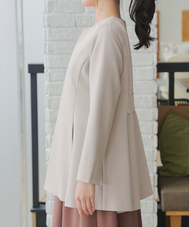 Tiaclasse バックフレアロングジャケット グレージュ