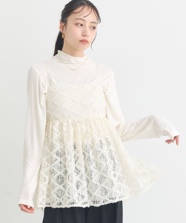 earth music&ecology 【予約】フリンジレースキャミビスチェ ブラック