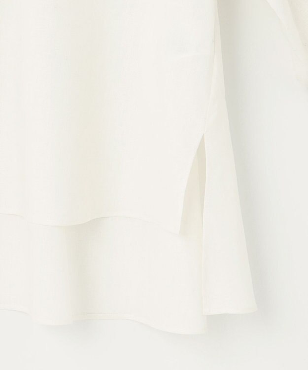 UNFILO 【GISELe 6月号掲載/洗える】リネンレーヨンバンドカラーシャツ オフ