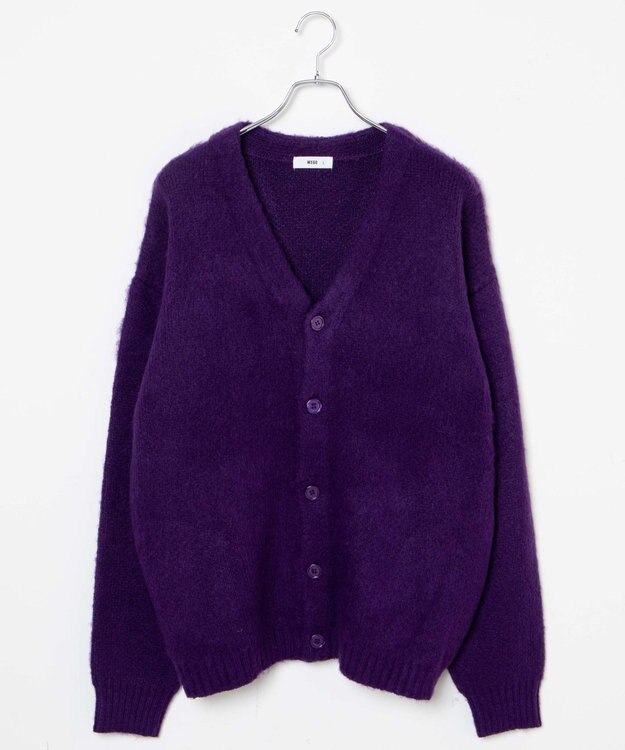 WEGO モヘアライクBIGカーディガン パープル