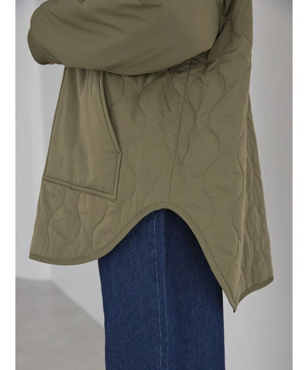 AMERICAN HOLIC キルポカリブ付きキルティングブルゾン Khaki