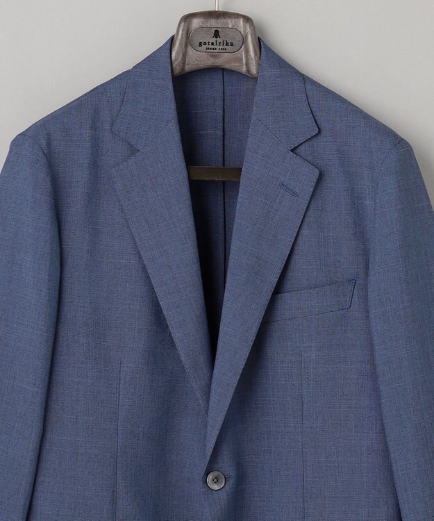 GOTAIRIKU 新クオリティ/KINGサイズ追加【洗える/シワになりにくい】タイワンタフタ  擬麻ジャケット ネイビー系