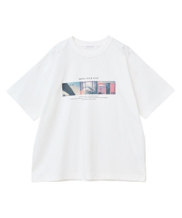 AMERICAN HOLIC ボックスフォトTシャツ Off White