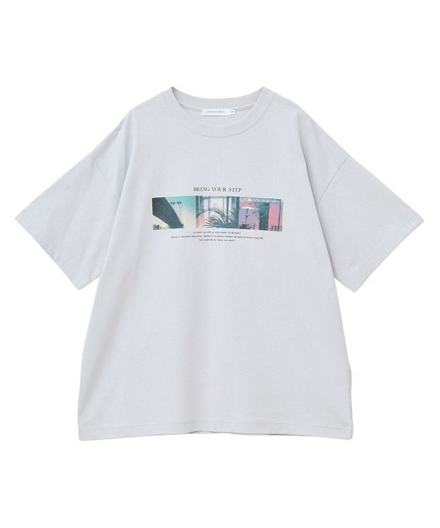 AMERICAN HOLIC ボックスフォトTシャツ Light Gray