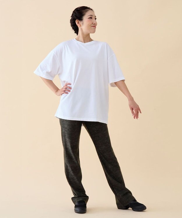 Chacott カモフラブーツカットパンツ ブラック