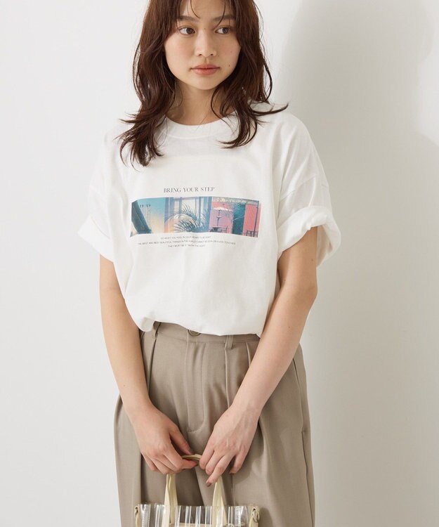 AMERICAN HOLIC ボックスフォトTシャツ Off White