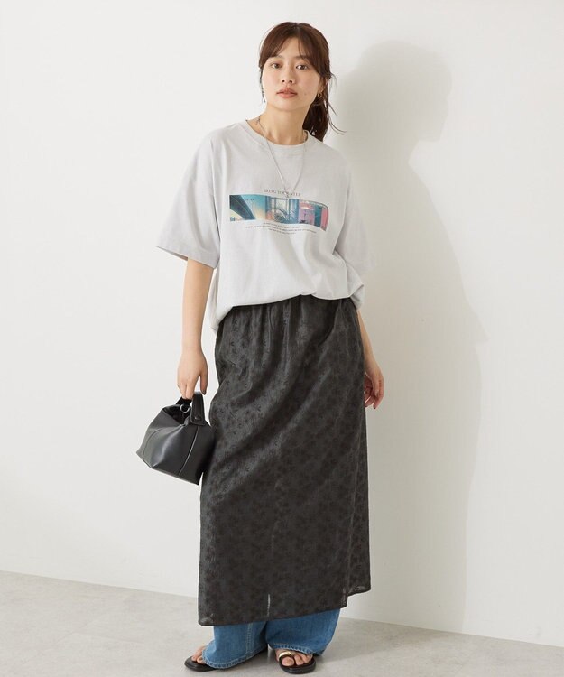AMERICAN HOLIC ボックスフォトTシャツ Light Gray