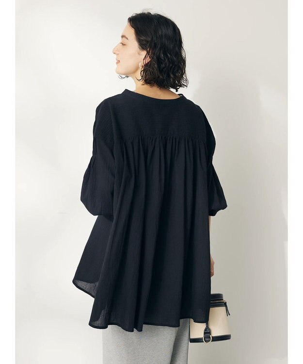 CRAFT STANDARD BOUTIQUE ジョーゼットスキッパーシャツ Black