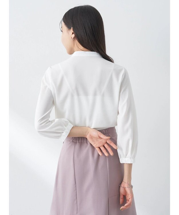 earth music&ecology フロントレースシフォンブラウス Off White