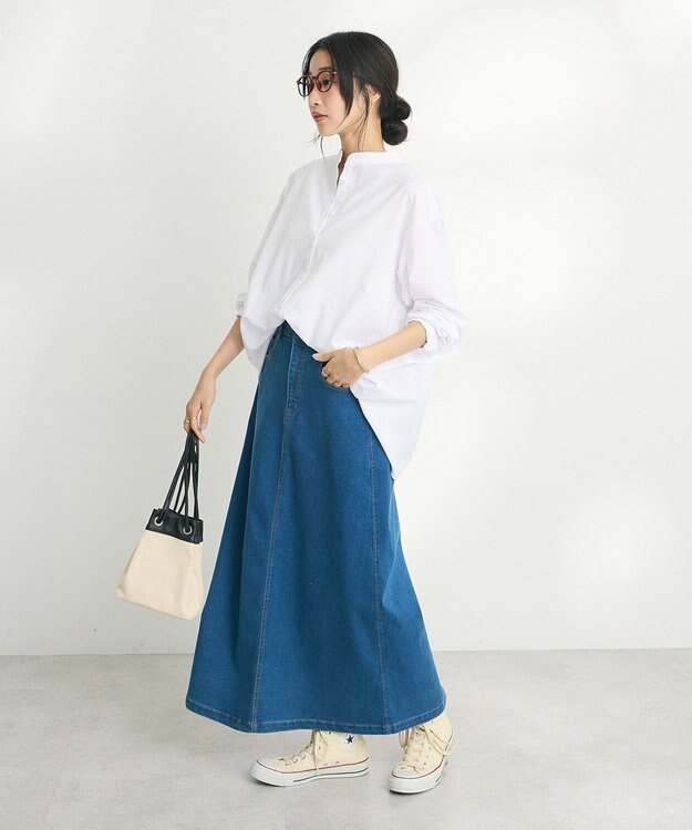 CRAFT STANDARD BOUTIQUE 裏起毛デニムＡラインスカート Blue