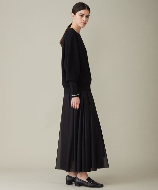 ICB 【洗える】ハイゲージチュール スカート ブラック系