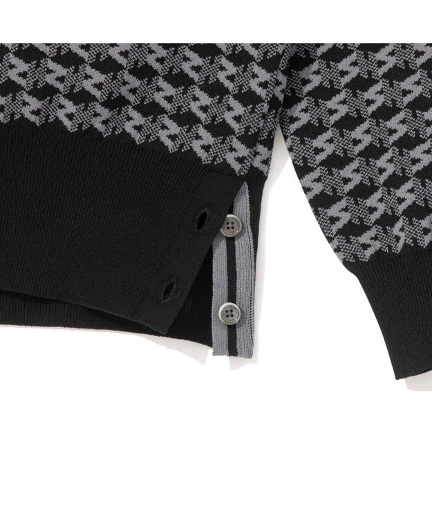 ZERO HALLIBURTON 【セットアップ可能】 モノグラム柄 ハーフジップニット ZHG-W5A4b 85137 ブラック