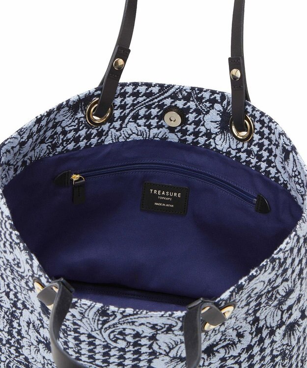 TOPKAPI 【TREASURE TOPKAPI】ジャガード生地 総柄 A4 トートバッグ ブルー