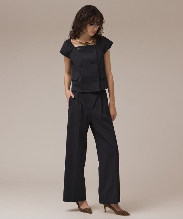 GRACE CONTINENTAL ラップワイドパンツ ブラック