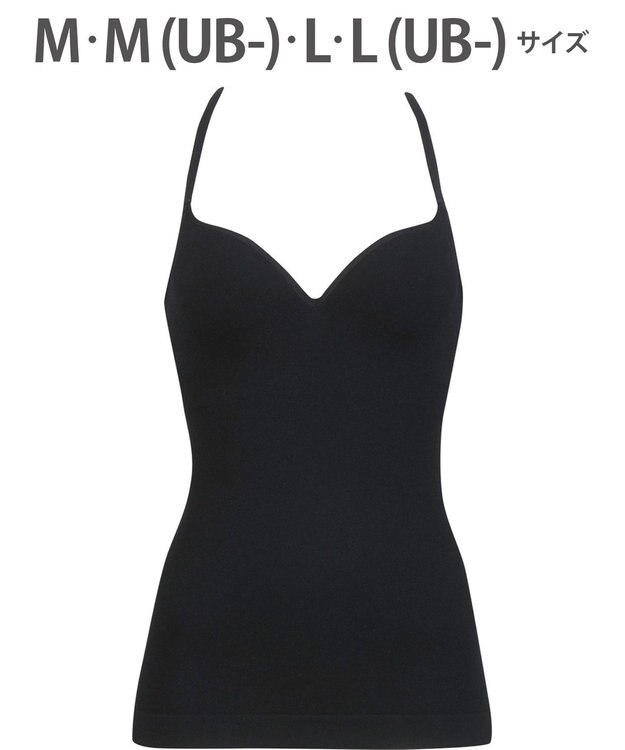WACOAL 【GOCOCi ゴコチ】 カップ付きインナー ぴったりフィット ズレにくい 洗濯機洗い可能(ネット使用) ブラキャミソール ブラトップ レディース ノンワイヤー UGG122 /ワコール ブラック