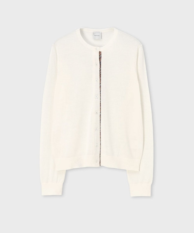 Paul Smith ドレープウール ストライプ カーディガン オフホワイト