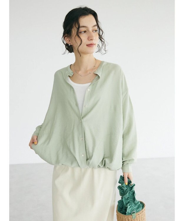 CRAFT STANDARD BOUTIQUE レーヨントロミ羽織りシャツ Light Green