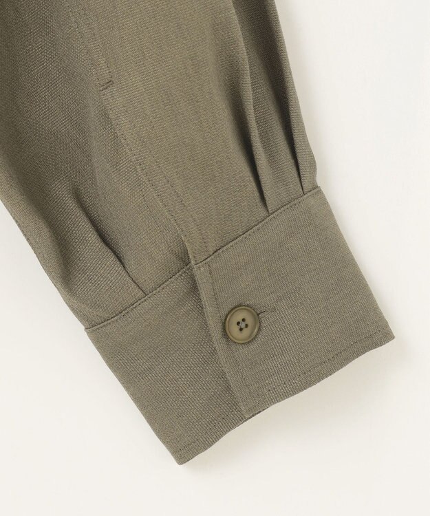 自由区 【洗える】ドビーオックスストレッチシャツ アウター カーキ