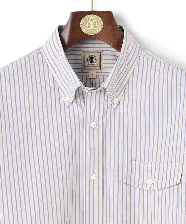 J.PRESS MEN ポプリンストライプシャツ/B.D アイボリー系1