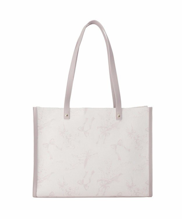 Maison de FLEUR すずらんプリントスクエアトートバッグ Grayish Pink