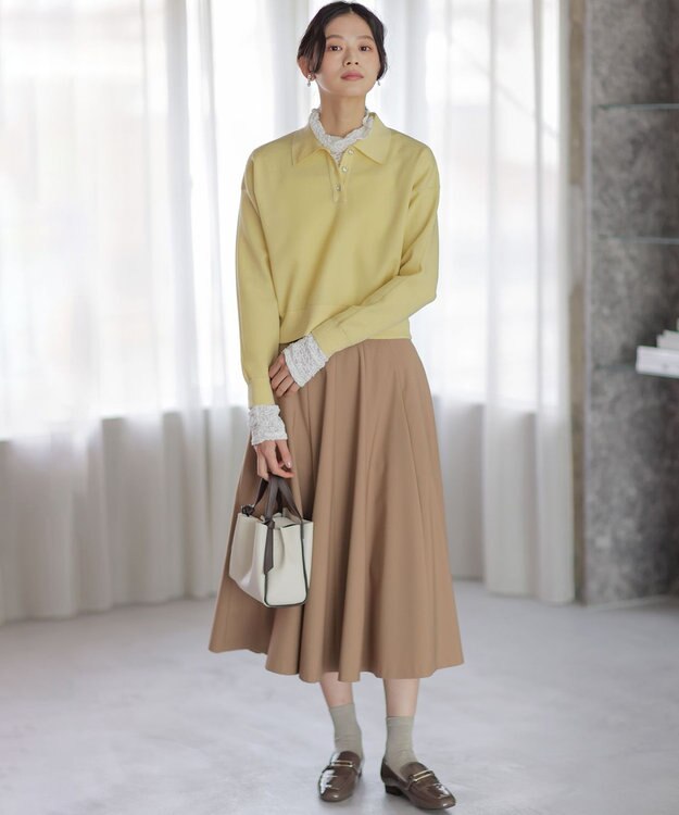 組曲 【WEB限定】フラワーチュールタートルネック カットソー アイボリー系