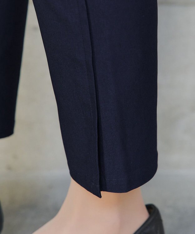 Tiaclasse L 【洗える】ストレッチサイドラインパンツ ネイビー