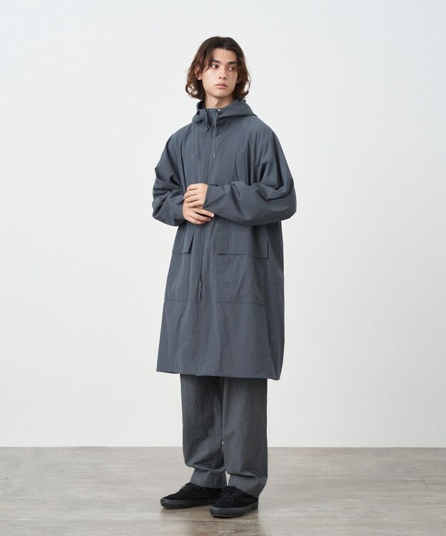 ATON HIGH STRETCH NYLON | レインパーカー - UNISEX CHARCOAL GRAY