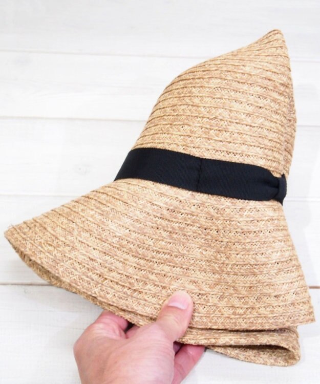 石田製帽 ラフィアブレードミックス セーラ 2WAY ベージュミックス