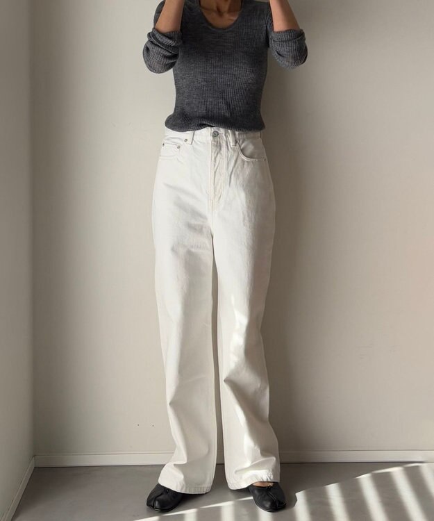 woadblue ＜坪田あさみさんコラボ＞SALUU　サルー /デニムパンツ ホワイト WHITE