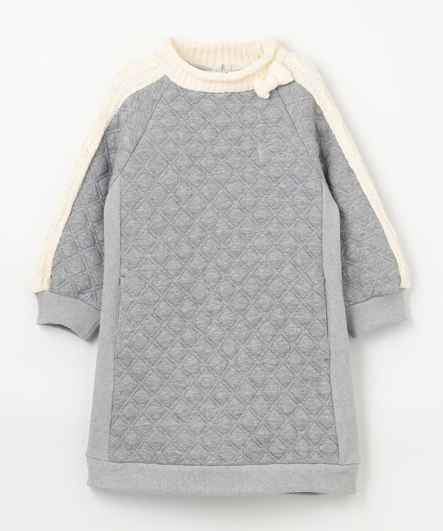 組曲 KIDS 【100㎝】ダイヤキルト ワンピース グレー系